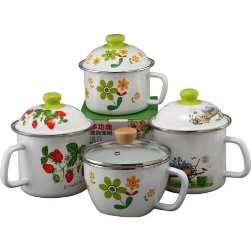 Creative Imitation Enamel Tableware Noodles Bowl Noodles Bowl Large Size Colorful Flowers Bowl