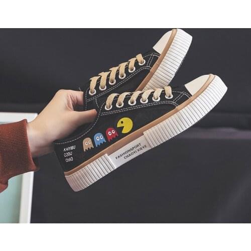 2021 Spring Autumn New Style Women Vulcanized Solid Shoes Sneakers Ladies Lace-up Casual Shoes Breathable Walking Canvas Shoes