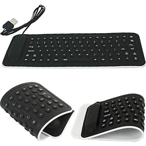 Mini Silicone Keyboard USB 2.0 Foldable Keyboard 85 keys Portable Ultra slim lightweight Soft Keyboard for Laptop Notebook 20J7
