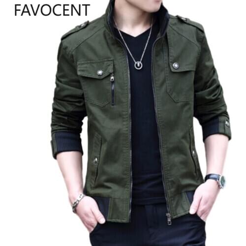 Mens Jacket Fashion Army Military Jacket Man Coats Bomber Jacket Stand Male Casual Coats Streetwear Chamarras Para Hombre