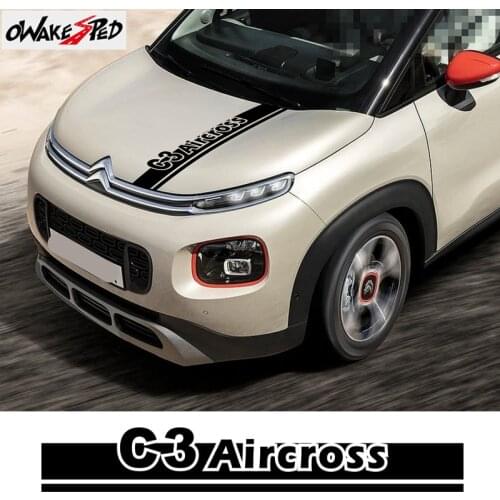 Racing Sport Car Hood Bonnet Stripes Sticker For Citroen C3 Aircross Auto Engine Cover Decor Stickers Body Vinyl Decals
