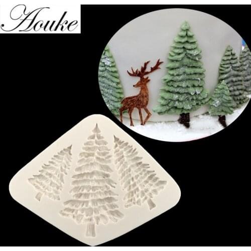 New arrival Christams Trees silicone mold fondant cake decoration baking mold D037