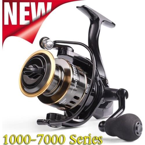 New 5.2:1 High Speed Metal Spool Spinning Fishing Reel HE1000-7000 Max Drag 10kg