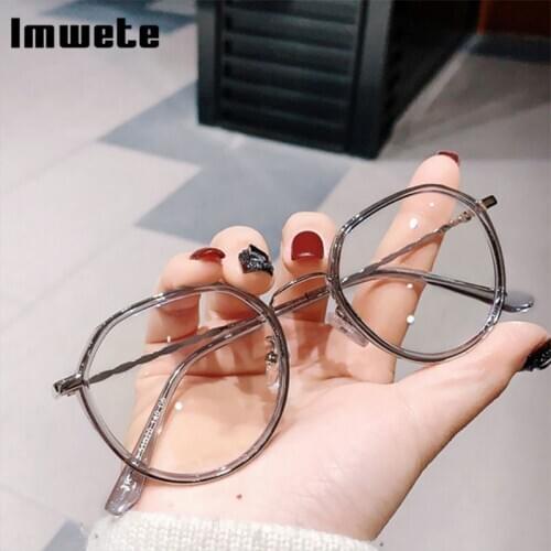 Imwete Women Myopia Spectacle Luxury Irregular Polygon Glasses Frame Men Computer Blu-Ray Optical Eyewear