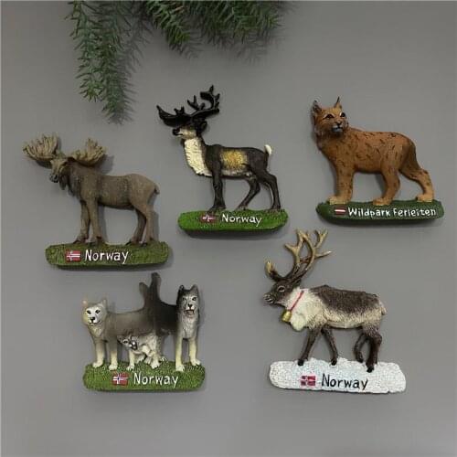 QIQIPP Creative Magnet Fridge Magnet Three-dimensional Elk Fox Animal Fridge Magnet Resin Decorative Magnet