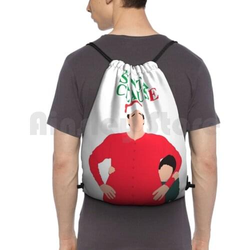 The Santa Clause Poster Art Backpack Drawstring Bag Riding Climbing Gym Bag The Santa Clause Santa Clause Christmas The