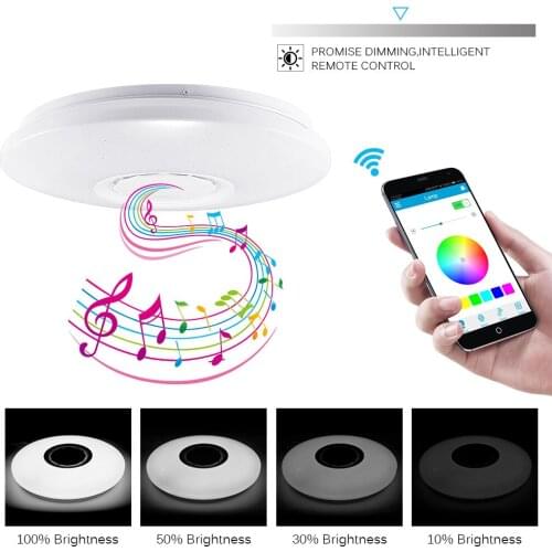RGB LED Ceiling Light Intelligent Bluetooth Speaker Stereo Music Ceiling Light Colorful Livinng Room Bedroom Indoor Lighting