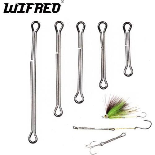 Wifreo 20pcs/pack Stainless Steel Articulated Fish Shanks For Fly Tying Streamers Stinger Lures 20mm 25mm 30mm 35mm 45mm