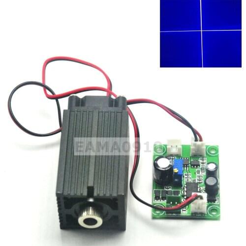 Blue 450nm 100mW Cross Focusable Laser Module w/TTL+Driver +Long-time Working GD