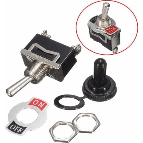Heavy Duty On/off Small Spst Toggle Switch Miniature + Waterproof Cover 6 A/250 Vac 10 A/125vac 12v Car Accessories