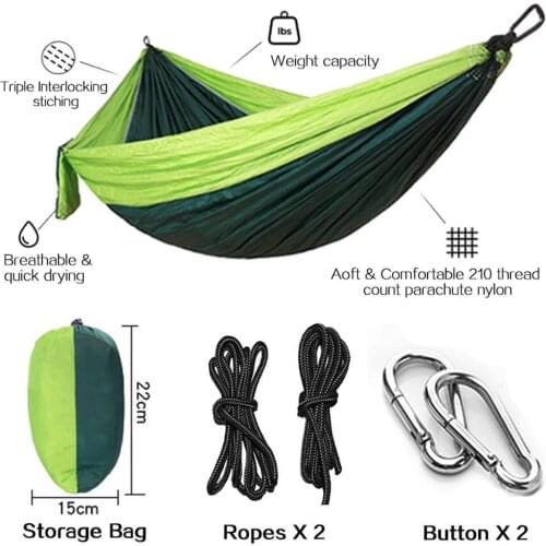 Outdoor Hammock Portable Ultra Light Double Outdoor Park Parachute Hammock Cloth Camping Leisure N3J2