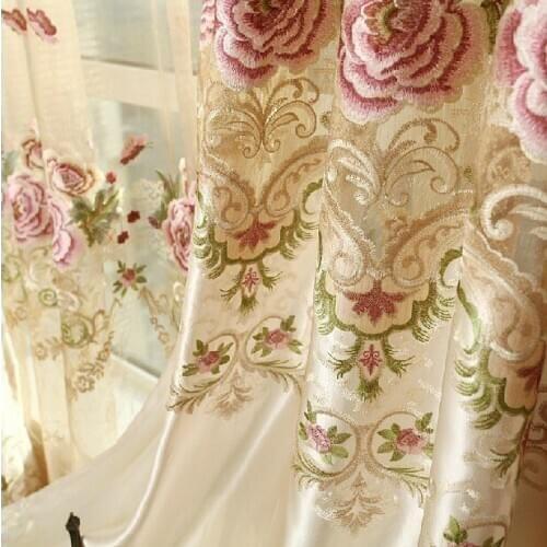 European-style Embroidered Curtains Yarn Water-soluble Embroidery Factory Directly Sells Wholesale Butterfly Love Flowers