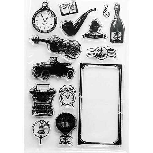 YLCS319 Vintage Pipe Silicone Clear Stamps For Scrapbooking DIY Photo Album Cards Decoration Transparent Stamp Clear Stamp Tools