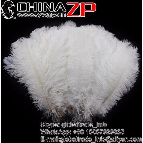 CHINAZP Factory 30-35cm(12-14inch) 200pcs/lot Natural White Ostrich Feathers Wedding Centerpieces