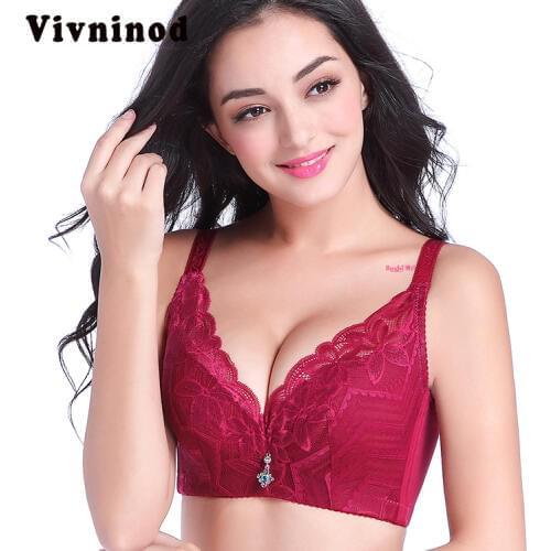 Sexy Lace Underwear Women Plus Size Bras Adjustable 4 Breasted Sexy Bras Big Push Up Deep V Bras 75 36 85 40 95 B C D Large Size