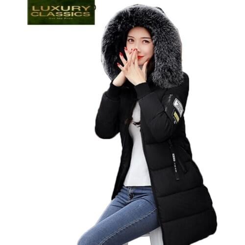 Winter 2021 Warm Women Coat Thick Cotton Parka Female Jacket Black Outerwear Parkas Overcoat Casaco Feminino Inverno