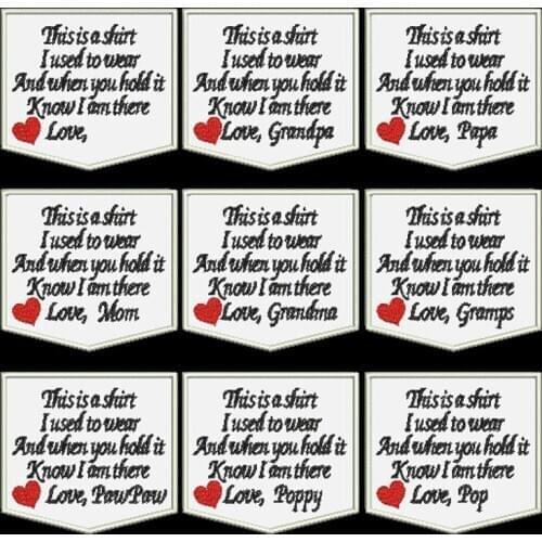 4.25 inches 1PC this is a shirt I used to wear patch IRON on or Sewing Patch Love Pop Dad Papa Mom memorial patches