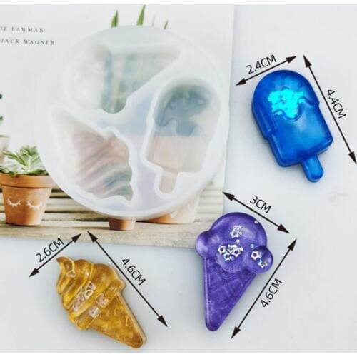 1PCS transparent silicone mold ice cream mold 4 even mirror manual pendant DIY crystal epoxy material mold