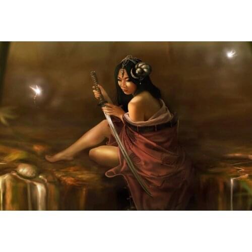 100%Handmade Japanese Woman Wall Art Fine Art Painting Canvas Abstract Painting Of Women