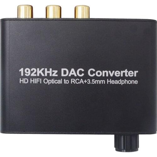 192KHz DAC 5.1CH Hifi Digital to Analog Converter Optical Toslink Fiber Coaxial To RCA With 3.5mm Jack Support AC3 DTS