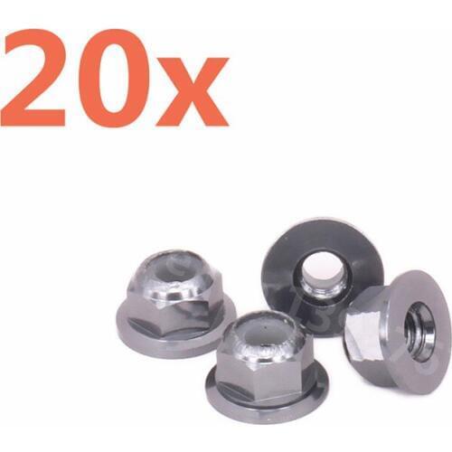 20 Pieces RC Cars Aluminum Alloy Upgrade Wheel Lock Nut M4 4MM For RC Model Car 1/10 Scale Kyosho Optima 4WD CNC Hobby Buggy
