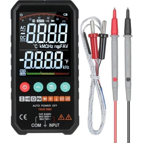 3.3-inch Digital Multimeter Professional Multimeter tester 6000 Counts AC/DC Voltage Resistance Capacitance Frequency Tester