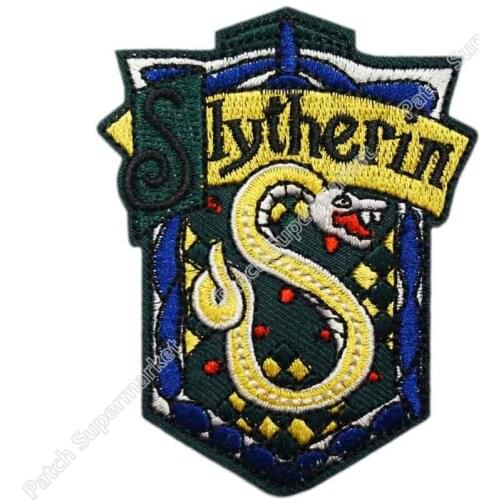 3" House Crest Emblem Snake TV Movie Embroidered Robe Iron On Patch rock retro applique dropship