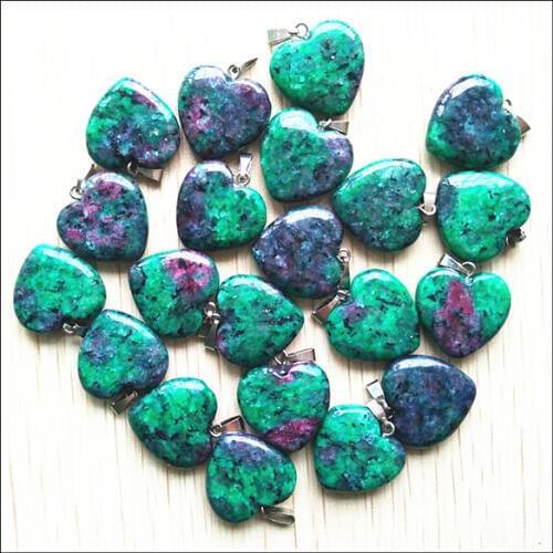 50pcs Fashion top quality red and green treasure heart pendants charms for jewelry making jewelry Wholesale free shipping 20mm