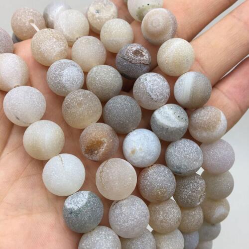 6-14mm Round Gray Druzy Drusy Beads Stripe Agates Beads For Jewelry Making Beads Bracelets 15'' Needlework DIY Beads Trinket