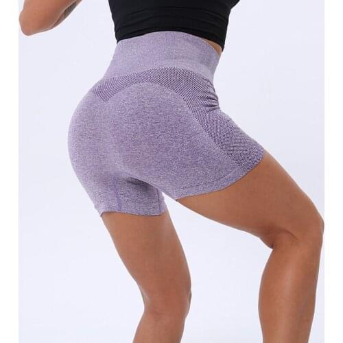 High Waist Yoga Sport Shorts Seamless Women Push Up Fitness Female Slim Shorts Workout Pants Tummy Control Workout Gym Shorts