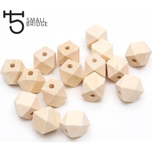 10 16 20 Mm Diy Natural Kids Geometric Wooden Beads for Jewellery Bracelet Necklace Spacer Charm Wooden Beads Wholesale W001