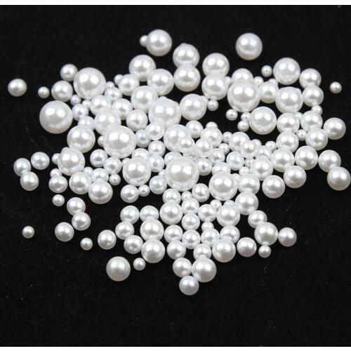 New 2mm/3mm/4mm/5mm/6mm ABS Imitation Pearls Round Beads Nail Art DIY Decoration Makeup Tools