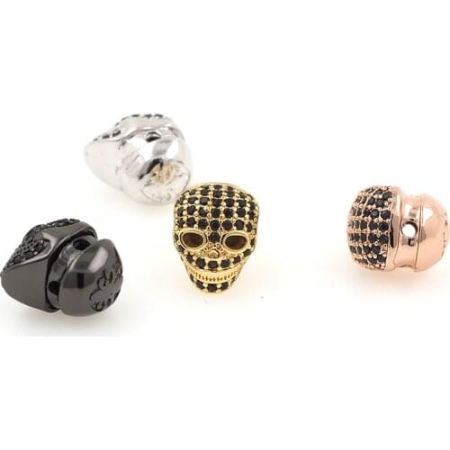 Micro-Pave Skull Beads, Knife Beads Umbrella Rope Bead, DIY Jewelry Bracelet Necklace Making Supplies 11.4x9x10.8MM