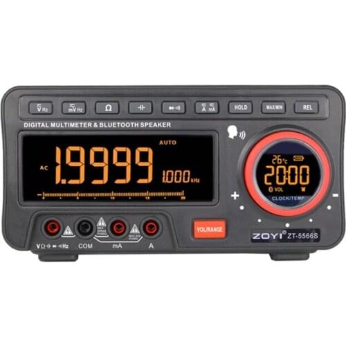 ZT-5566S Digital Multimeter AC/DC Current Voltage Temp Meter 19999 Counts Auto Multimetro Wireless APP BT Speaker Alarm Clock