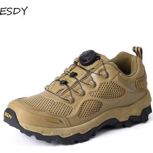 Esdy Military Tactical Mens Boots Quick Response Boots Men Combat Ankle Boot Army Work Shoes Automatic Buckle Tactical Boots