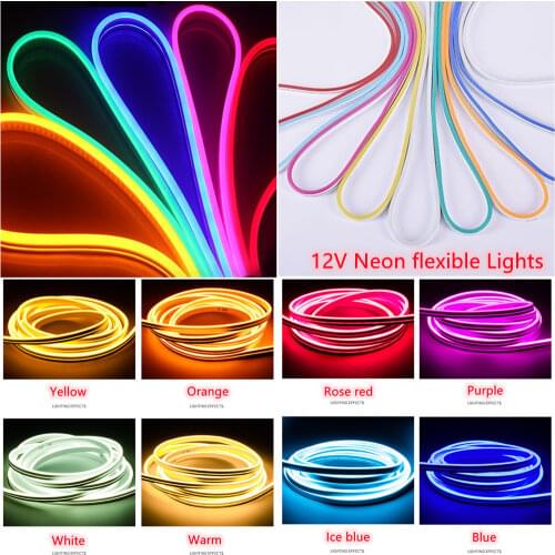 6*12 Neon Lights flexible SMD3528 12V Led strip Single color Silicone Waterproof for Festival Outdoor yeelight Decoration lights
