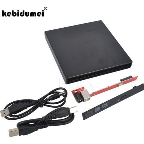 Kebidumei Computer accessories Portable USB 2.0 DVD CD DVD-Rom SATA External Case Slim for Laptop Notebook Wholesale