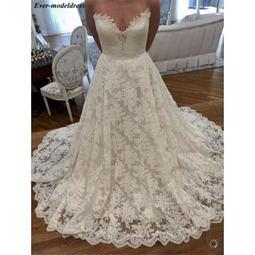 Lace Wedding Dresses 2019 Sweetheart Open Back A-Line Plus Size Bridal Gowns Bride Dress Vestidos De Noiva