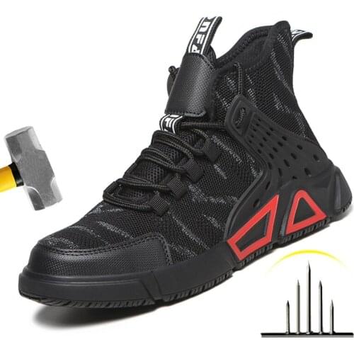 Lightweight Safety Shoes Men Boots Camouflage Work Shoes Construction Indestructible Shoes Work Sneakers Men Boots Security