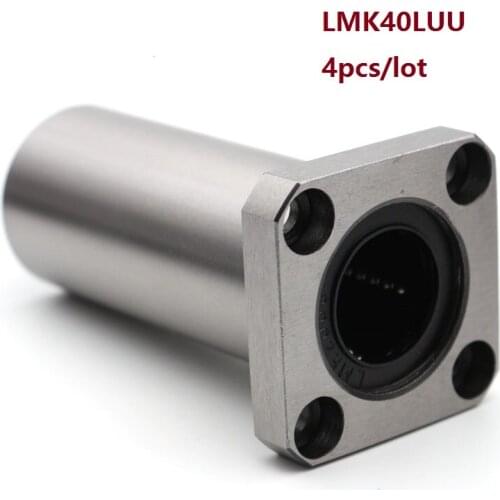 4pcs/lot LMK40LUU Long Type Rectangular Flange Linear Bearing CNC Linear Bush for 3D printer parts