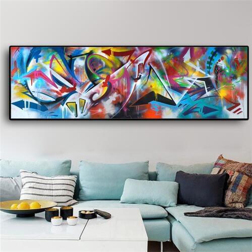 MUTU Colorful Graffiti Oil Abstract Painting Canvas Prints for Wall Art Picture for Living room Modern Home Decor Free Shipping