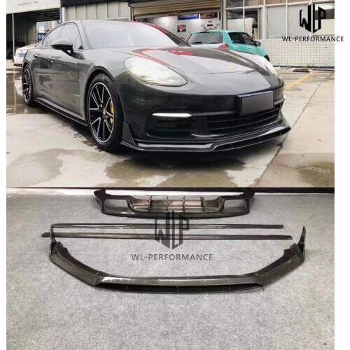Newest 971 High quality Carbon fiber/ Forged Carbon Front lip Front bumper Splitter For Porsche Panamera 971 Car styling 18-19