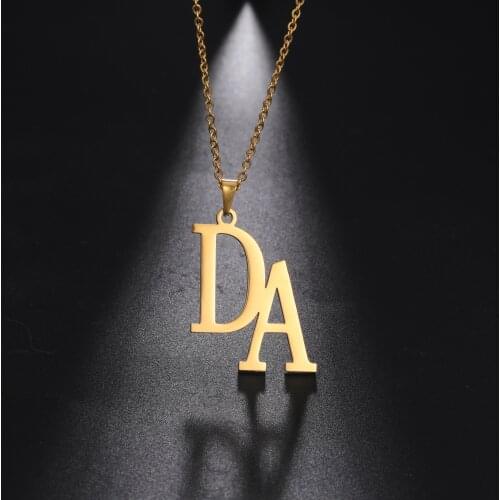 Sipuris Customized Initial Necklace Stainless Steel Personalized Name Necklace For Women Men Fashion Jewelry Family Gift 2021