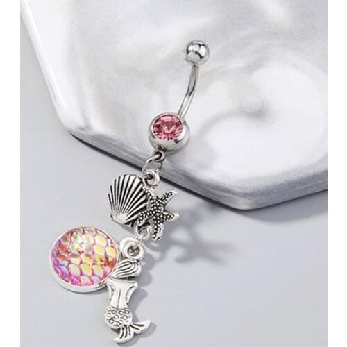 Womens Navel Piercing Trend Belly Button Rings Decorations Pendant Woman Accessories Goth Sexy Jewelry Women Body Piercings