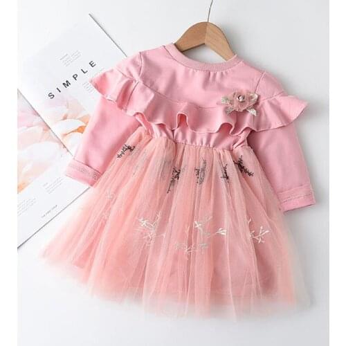 Girls Princess Dress 2019 New Style Girls Dress Long-sleeve Draped Ball Gown Children Autumn Clothing Girl Party Dress