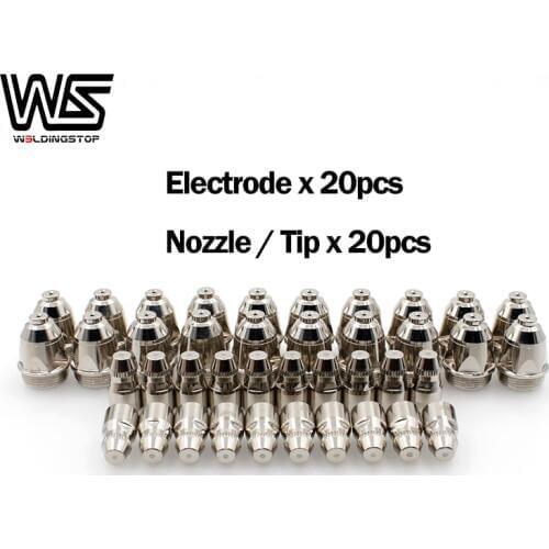 P80 plasma cutter torch consumables Hafnium electrode & 1.1mm nozzle tips 40 pcs