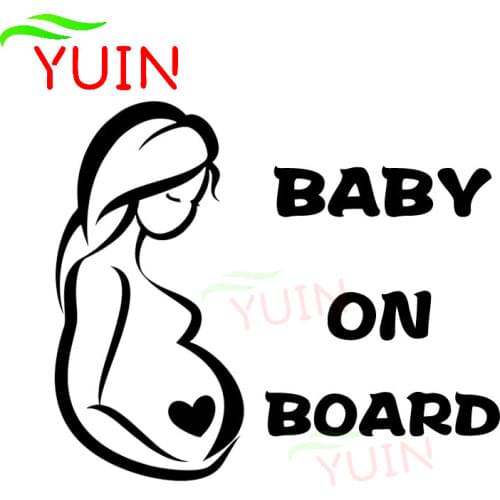 Warning Sticker on Pregnant Baby Car Rear Windshield Decoration PVC Waterproof Sunscreen Decal Black/white/red/laser/silver