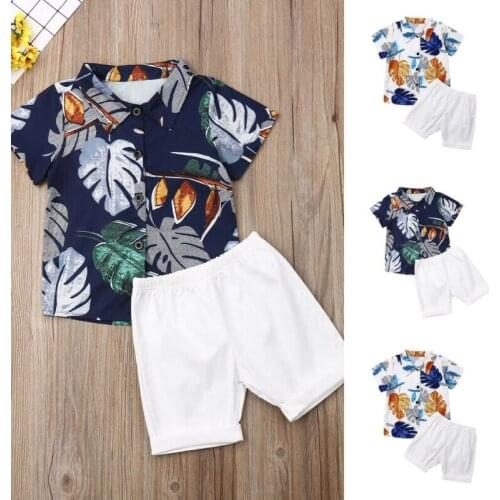 New 1-6Years Baby Boy Soft Clothes Boys Print Shirts + Shorts Toddler Outfits Kid 2pcs Set Summer Casual Clothing