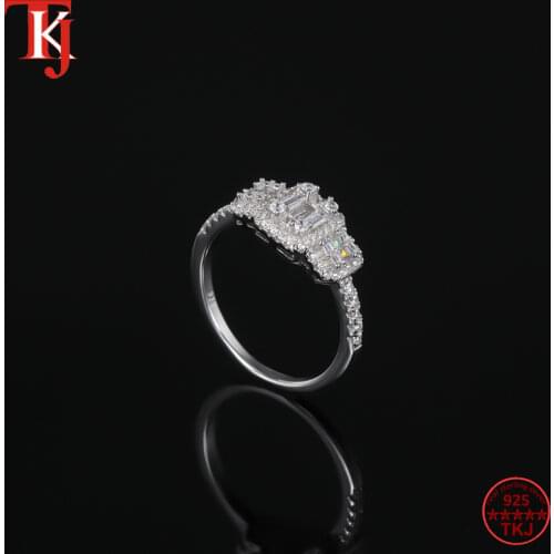 TKJ Fine Jewelry Finger Rings for Women Wedding Charms Style AAA CZ Zircon 925 Sterling Silver Engagement 103608 Size 6