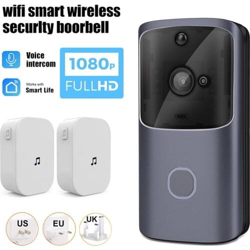 M10 Smart Wireless Wifi Video Doorbell Camera Visual Intercom Infrared Night Vision 155° Super Wide Angle Security Doorbell
